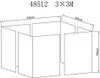 4 Seitenteile für Pavillon Paris 3x3m Seitenwand Taupe Produktbild-Vorschau 7