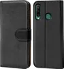 A black flip case for a Huawei Y6p phone, shown from the front and back. Produktbild-Vorschau