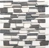 Mosaik Fliese Marmor Naturstein beige schwarz Brickmosaik Produktbild-Vorschau 1