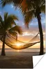 MuchoWow® Poster Hängematte am Strand bei Sonnenuntergang Produktbild-Vorschau 1