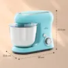 A turquoise kitchen mixer is shown against a light beige background, with dimensions indicated by dotted lines and text. Podgląd zdjęcia produktu