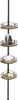 A four-tiered corner shower caddy with wooden shelves and a black metal frame, standing against a white background. Produktbild-Vorschau