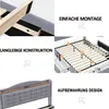 Boxspringbed - 160 x 200 cm, grijs, linnen en metaal, met Productafbeelding-voorbeeld 9