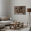 Italienischer Leinwand Leinwandbild - World Map: Wooden Produktbild-Vorschau 2