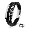 SERASAR | Bracciale in pelle per uomo [Shine] in acciaio Anteprima dell’immagine prodotto 1