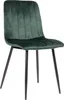 A dark green velvet dining chair with black metal legs, presented on a white background. Anteprima dell’immagine prodotto