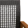 Gartenbank Schwarz 112 cm Poly Rattan und Akazienholz Produktbild-Vorschau 8
