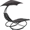 A gray rocking lounge chair with a built-in umbrella, shown against a white background. Produktbild-Vorschau