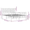 A diagram showing the dimensions of a metal bed frame. Podgląd zdjęcia produktu