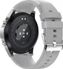 The back of a smartwatch with a gray band and silver casing is shown against a white background. Náhled obrázku produktu