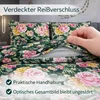 Bettwäsche 135x200 cm 4-teilig 100% Baumwolle Dunkelgrün Produktbild-Vorschau 6