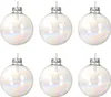 Weihnachtskugeln Glas 8cm 6 Stück - Klar irisierend Produktbild-Vorschau 2