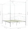 vidaXL Himmelbett-Gestell Weiß Metall 140 x 200 cm Produktbild-Vorschau 4