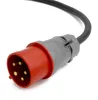 A close-up shot of an industrial electrical plug with a black cable attached. Produktbild-Vorschau