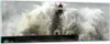 Bilder auf glas - Leuchtturm Ozean Sturm - 90x30cm - Produktbild-Vorschau 1