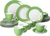 30ks Variant zelený porcelánový jídelní servis 6 osob šálky Náhled obrázku produktu 1