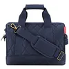 A navy blue quilted duffel bag with gold hardware and a detachable shoulder strap, shown against a white background. Náhled obrázku produktu