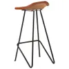 The Living Store Barhocker 2 Stk. Braun Echtleder Produktbild-Vorschau 3