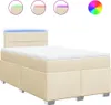 vidaXL Boxspringbett mit Matratze Creme 120x190 cm Stoff Produktbild-Vorschau 1