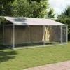 Cuccia per cani con tetto e porta Grigio 4x2x2 m Acciaio Anteprima dell’immagine prodotto 1