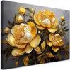 Leinwandbild Pfingstrose Blume Gelb Gemalt 60x40 Feeby Gelb Produktbild-Vorschau 1