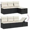 vidaXL 8-tlg. Garten-Sofagarnitur mit Kissen Schwarz Poly Produktbild-Vorschau 3