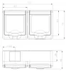Aufputz-Serie in schwarz: Lichtschalter / Wechselschalter / Taster / Doppelschalter / Steckdose 1-fach, 2-fach oder 3-fach / Feuchtraum, IP44 2-fach Steckdose Anteprima dell’immagine prodotto