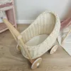 Puppenwagen aus weiden in der Farbe ecru 48x30x45cm - Produktbild-Vorschau 6