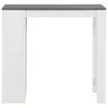 A white bar table with a gray top and a shelf on the left side, shown against a white background. Náhled obrázku produktu