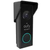 A black Eufy security doorbell with a protective hood, shown from a front-diagonal angle against a white background. Produktbild-Vorschau