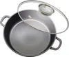 A gray pot with a glass lid is shown from a top-down angle against a white background. Náhľad obrázku produktu