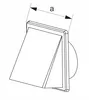 A technical drawing of a ventilation grille with a hood. Náhled obrázku produktu
