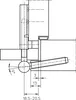 Technical drawing of a hinge component with dimensions and angles indicated. Produktbild-Vorschau