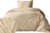 Satin Bettwäsche 160x200 Glatt mit Premium Streifen Beige Produktbild-Vorschau 10