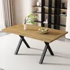 MODFU Table À Manger Avec Piètement Croisé Noir, Plateau Voir les images du produit 1