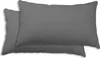 2er Set Kissenbezug Kissenhülle 40x80 cm grau Uni Produktbild-Vorschau 1