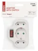Mehrfachsteckdose, 2x Euro + 1x Schuko mit Schalter, weiss Produktbild-Vorschau