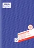 A close-up of a ledger book cover with branding and product information. Produktbild-Vorschau