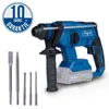 A cordless rotary hammer drill with accessories, set against a white background. Produktbild-Vorschau