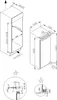 Technical drawing with dimensions for an built-in refrigerator. Produktbild-Vorschau