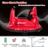 A red children's electric car with text and graphics highlighting its features. Náhľad obrázku produktu