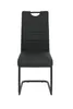 A single black dining chair with a metal frame is shown against a white background. Produktbild-Vorschau
