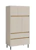 Marmex Hochkommode LUCA LC5 Sandbeige + geölte Eiche Produktbild-Vorschau 1