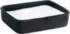A black zippered case with a white fluffy interior. Produktbild-Vorschau