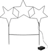 A wireframe outline of three stars connected together, with stakes for ground placement and a battery pack with a wire. Produktbild-Vorschau