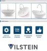 VILSTEIN Keramik Waschbecken, 60cm, Oval, Weiß, Mit Produktbild-Vorschau 6