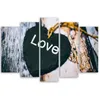 5-teiliges leinwandbild liebe herz holz inschrift 150x100 Produktbild-Vorschau 2