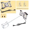A collage of images showing an electric mixer and its accessories. Náhled obrázku produktu