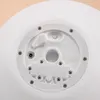 A close-up view of the underside of a white spherical object, likely a solar light, showing its internal components and mounting hardware. Produktbild-Vorschau