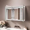 Sonni Dreitüriger Aluminium-Spiegelschrank 80 x 60 x 12,5 Produktbild-Vorschau 3